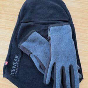 Icewear Iceland Grímsey gloves with e-tip finger & Fleece Balaclava Set Unisex
